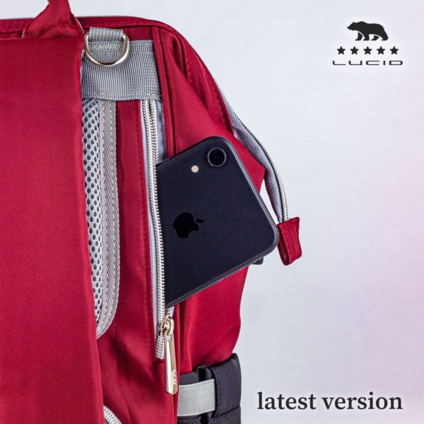Custom LUCID USB Charging Multifunctional Waterproof Backpack Diaper Bag for Baby - Image 10