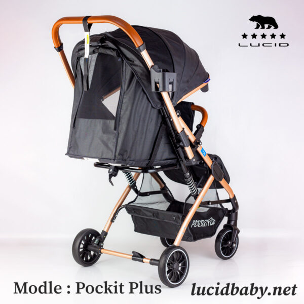 POCKIT PLUS - سترولر بيبى هاندل فاخره  مزوده بمظله وكفر من الجلد من لوسيد بيبى - موديل - Image 5