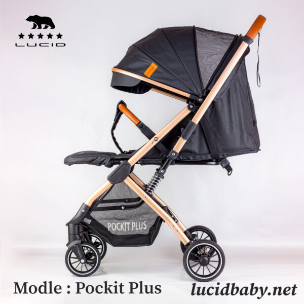 POCKIT PLUS - سترولر بيبى هاندل فاخره  مزوده بمظله وكفر من الجلد من لوسيد بيبى - موديل - Image 4