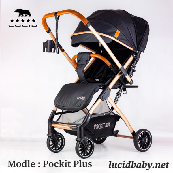 POCKIT PLUS - سترولر بيبى هاندل فاخره  مزوده بمظله وكفر من الجلد من لوسيد بيبى - موديل - Image 3