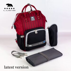 Custom LUCID USB Charging Multifunctional Waterproof Backpack Diaper Bag for Baby