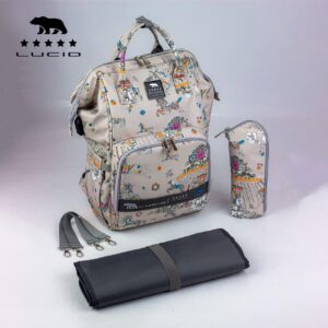 Custom LUCID USB Charging Multifunctional Waterproof Backpack Diaper Bag for Baby