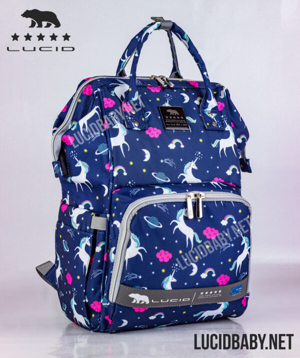 Custom LUCID USB Charging Multifunctional Waterproof Backpack Diaper Bag for Baby - Image 12