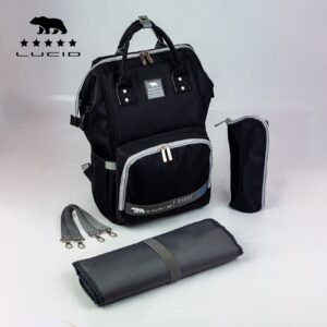 Custom LUCID USB Charging Multifunctional Waterproof Backpack Diaper Bag for Baby