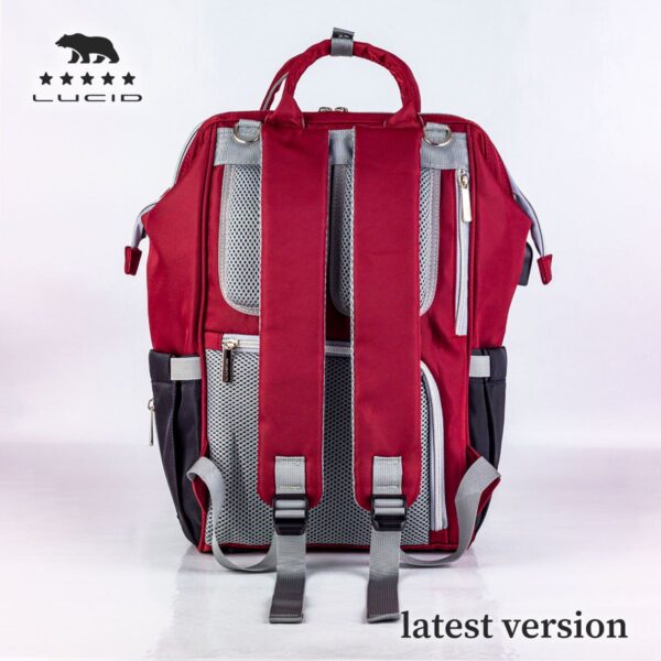 Custom LUCID USB Charging Multifunctional Waterproof Backpack Diaper Bag for Baby - Image 3