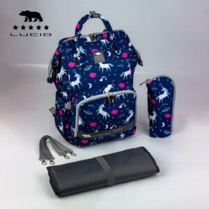 Custom LUCID USB Charging Multifunctional Waterproof Backpack Diaper Bag for Baby
