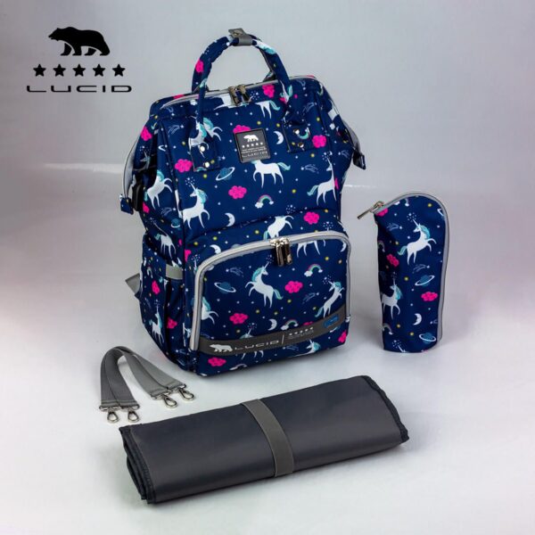 Custom LUCID USB Charging Multifunctional Waterproof Backpack Diaper Bag for Baby