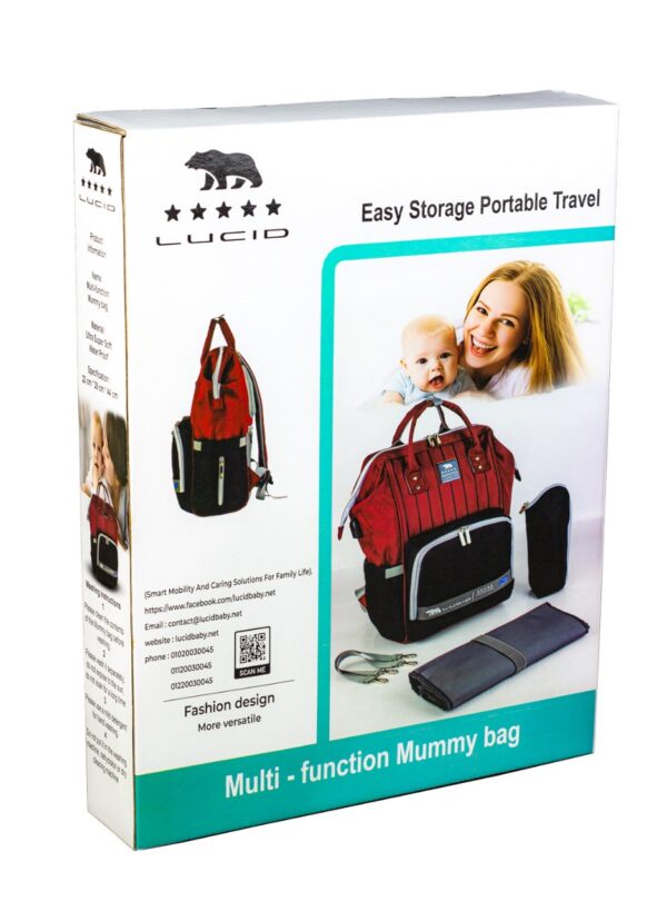Custom LUCID USB Charging Multifunctional Waterproof Backpack Diaper Bag for Baby - Image 4
