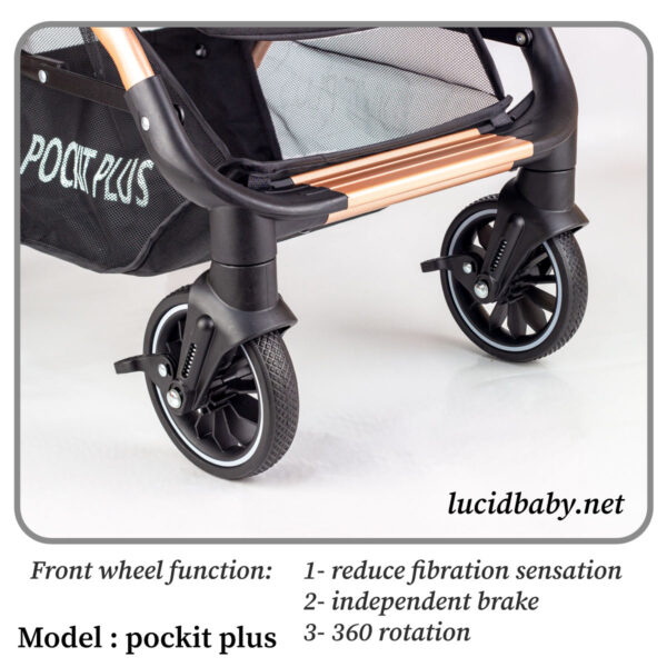 POCKIT PLUS - سترولر بيبى هاندل فاخره  مزوده بمظله وكفر من الجلد من لوسيد بيبى - موديل - Image 15