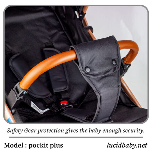 POCKIT PLUS - سترولر بيبى هاندل فاخره  مزوده بمظله وكفر من الجلد من لوسيد بيبى - موديل - Image 13