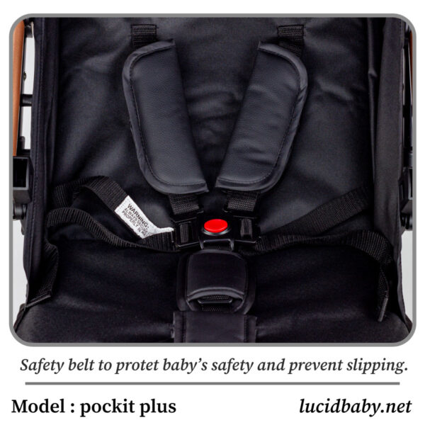 POCKIT PLUS - سترولر بيبى هاندل فاخره  مزوده بمظله وكفر من الجلد من لوسيد بيبى - موديل - Image 18